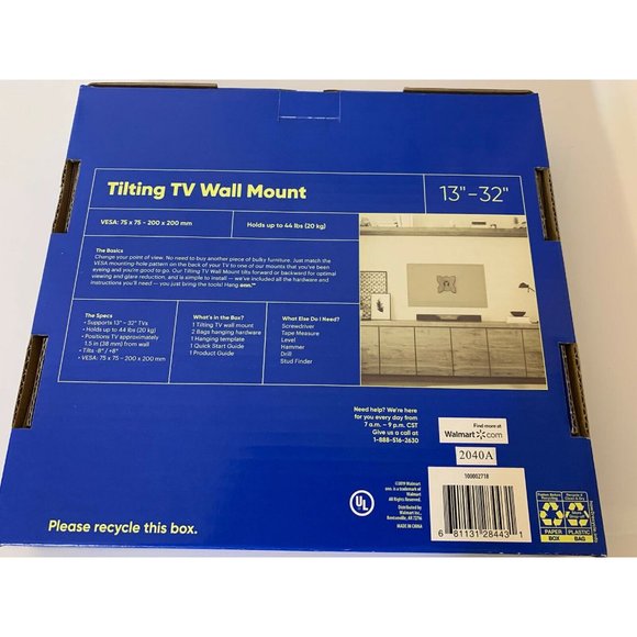 New Onn 13-32" Tilting TV Wall Mount-Fits Most Flat Panels TV‎ up to 44 lbs - Picture 4 of 4